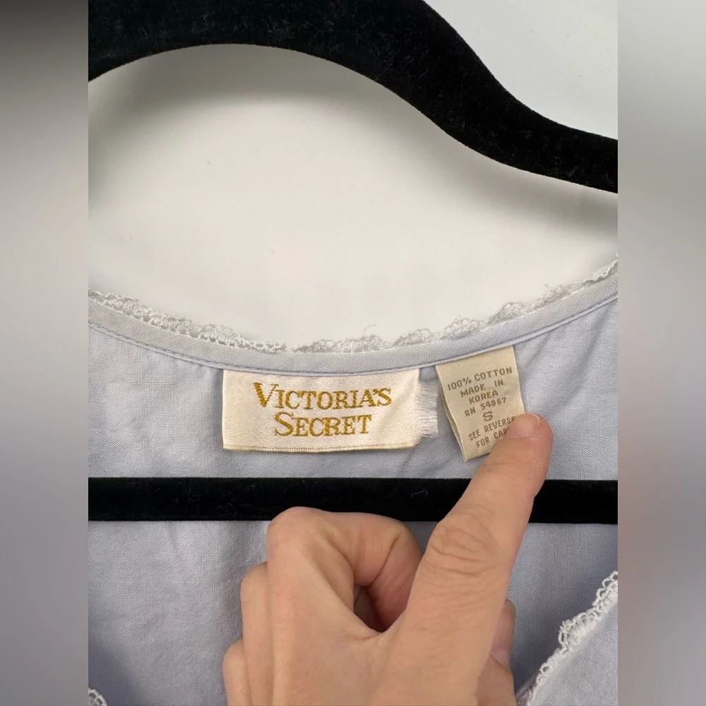 Victoria Secret Vintage Light Blue Prairie Style Nightgown Small - Picture 2 of 4